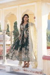 KA 1086 Russian Silk Embroidery Alia Cut Gown Dupatta Wholesalers In Delhi 